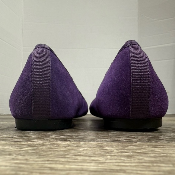 Lands End Shoes Women 8B Purple Suede Ballet Flats NEW Coquette Quiet Luxury - Picture 3 of 8